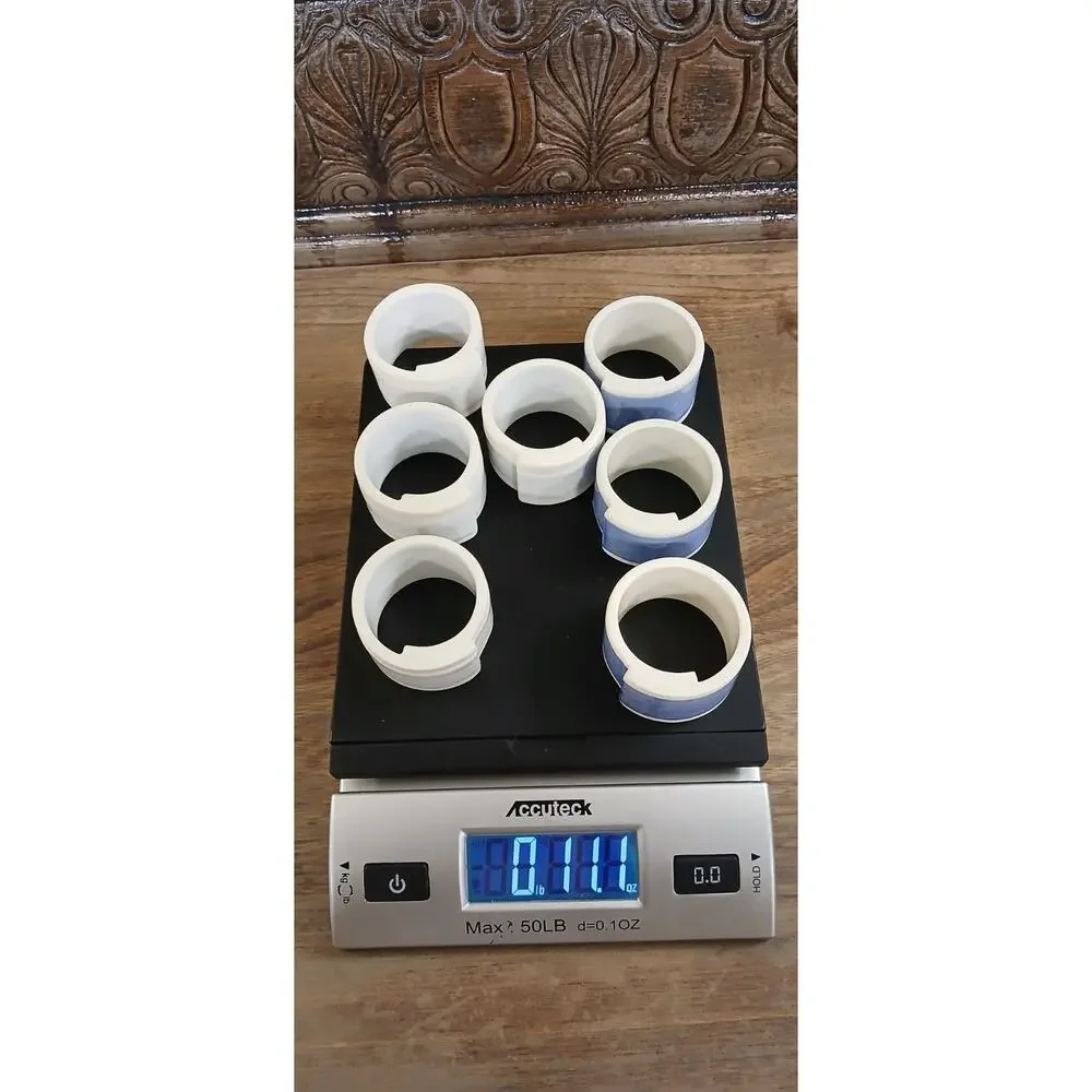 Blue And White Ribbon Like Ceramic Napkin Rings Set Of 7 Spring Or Summer Tables